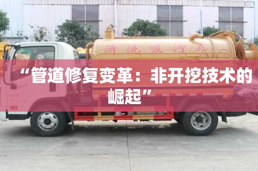 “管道修復變革：非開挖技術的崛起”