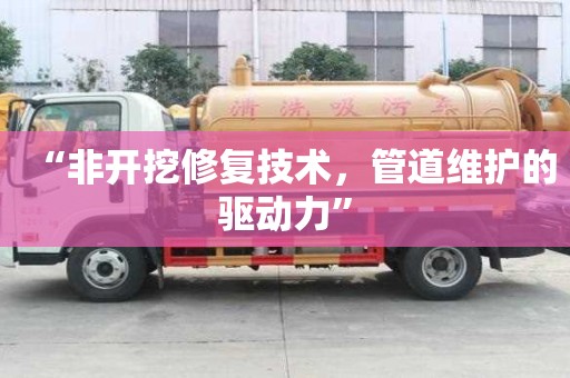 “非開挖修復技術(shù)，管道維護的驅(qū)動力”