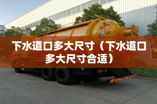 下水道口多大尺寸（下水道口多大尺寸合適）