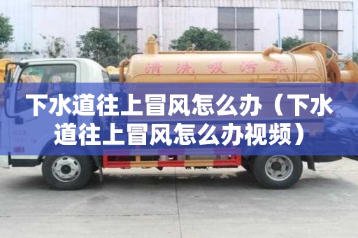 下水道往上冒風怎么辦（下水道往上冒風怎么辦視頻）