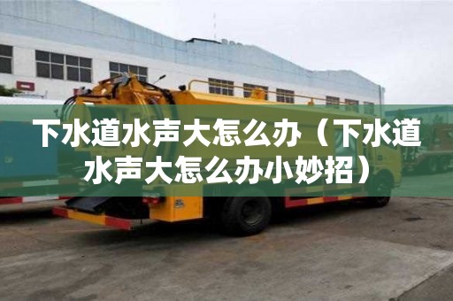 下水道水聲大怎么辦（下水道水聲大怎么辦小妙招）