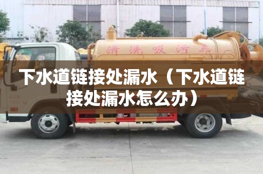 下水道鏈接處漏水（下水道鏈接處漏水怎么辦）