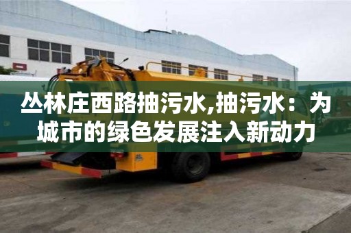 叢林莊西路抽污水,抽污水：為城市的綠色發(fā)展注入新動力