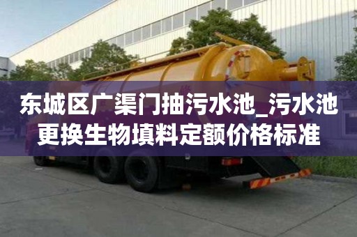 東城區廣渠門抽污水池_污水池更換生物填料定額價格標準