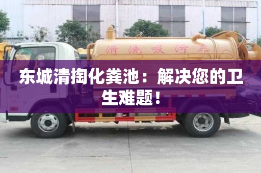 東城清掏化糞池：解決您的衛(wèi)生難題！