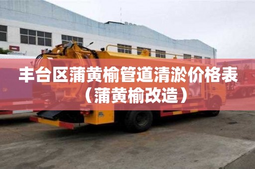 豐臺(tái)區(qū)蒲黃榆管道清淤價(jià)格表（蒲黃榆改造）