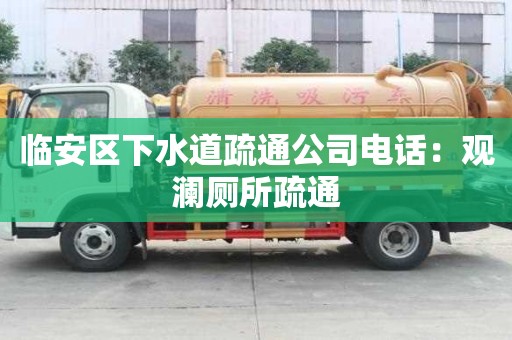 臨安區下水道疏通公司電話：觀瀾廁所疏通