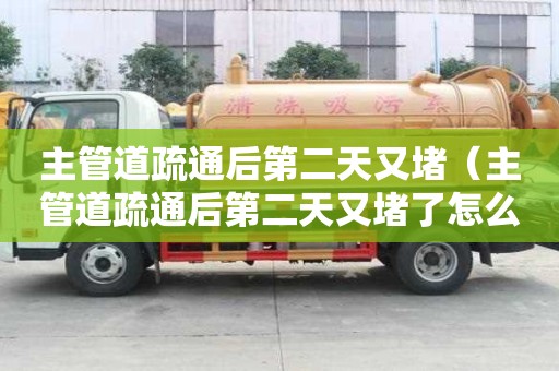 主管道疏通后第二天又堵（主管道疏通后第二天又堵了怎么辦）