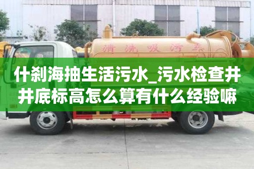 什剎海抽生活污水_污水檢查井井底標(biāo)高怎么算有什么經(jīng)驗嘛