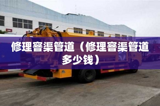 修理窨渠管道（修理窨渠管道多少錢）
