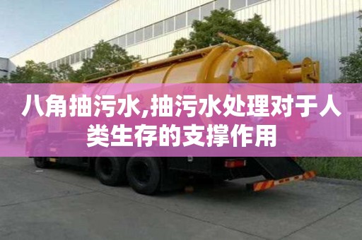 八角抽污水,抽污水處理對于人類生存的支撐作用