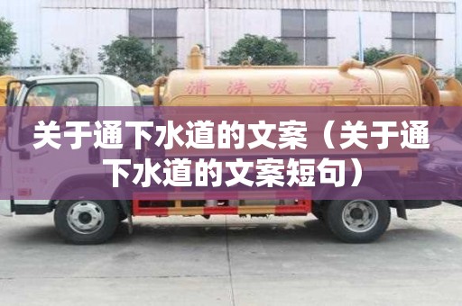 關于通下水道的文案（關于通下水道的文案短句）