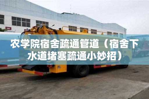 農(nóng)學院宿舍疏通管道（宿舍下水道堵塞疏通小妙招）