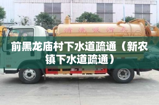 前黑龍廟村下水道疏通（新農鎮下水道疏通）