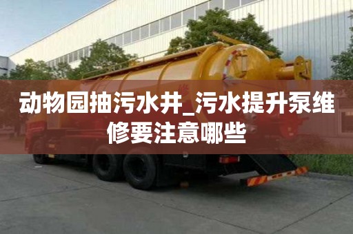 動物園抽污水井_污水提升泵維修要注意哪些