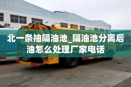 北一條抽隔油池_隔油池分離后油怎么處理廠家電話