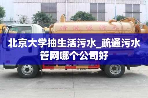 北京大學抽生活污水_疏通污水管網哪個公司好