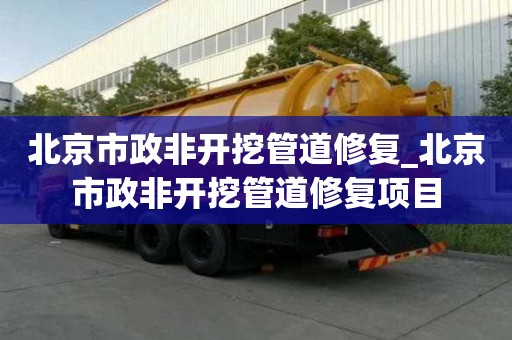 北京市政非開挖管道修復_北京市政非開挖管道修復項目
