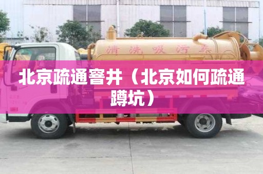 北京疏通窨井（北京如何疏通蹲坑）