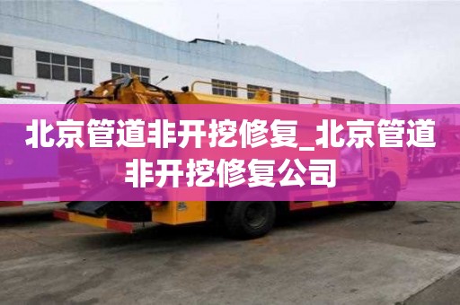 北京管道非開挖修復_北京管道非開挖修復公司