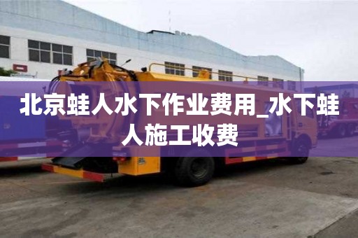北京蛙人水下作業費用_水下蛙人施工收費
