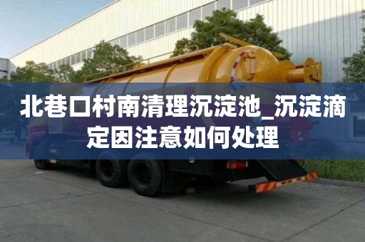北巷口村南清理沉淀池_沉淀滴定因注意如何處理