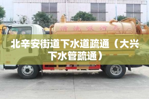 北辛安街道下水道疏通（大興下水管疏通）