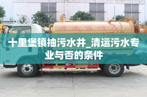 十里堡鎮抽污水井_清運污水專業與否的條件