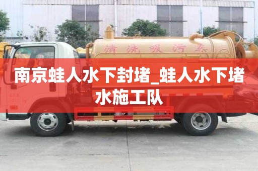 南京蛙人水下封堵_蛙人水下堵水施工隊