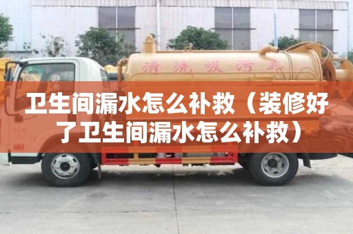 衛生間漏水怎么補救（裝修好了衛生間漏水怎么補救）
