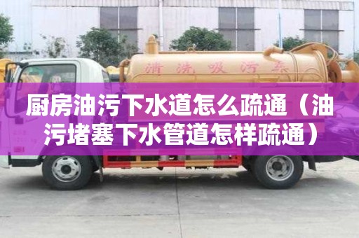 廚房油污下水道怎么疏通（油污堵塞下水管道怎樣疏通）