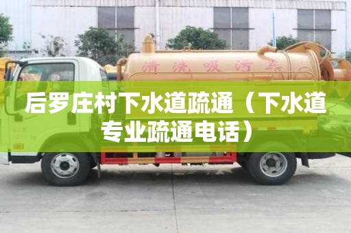 后羅莊村下水道疏通（下水道專業(yè)疏通電話）