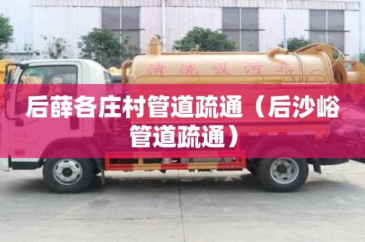 后薛各莊村管道疏通（后沙峪管道疏通）