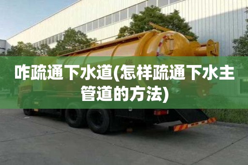 咋疏通下水道(怎樣疏通下水主管道的方法)