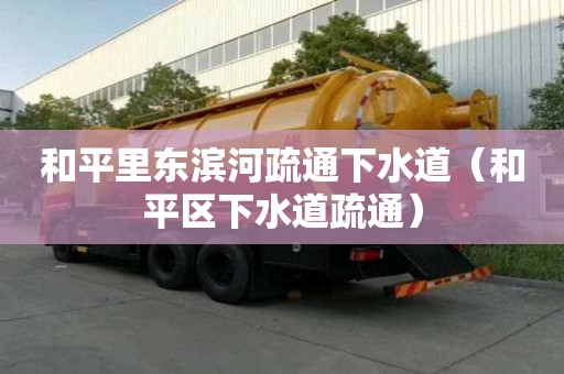 和平里東濱河疏通下水道（和平區(qū)下水道疏通）
