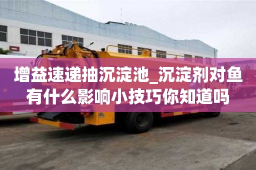 增益速遞抽沉淀池_沉淀劑對魚有什么影響小技巧你知道嗎