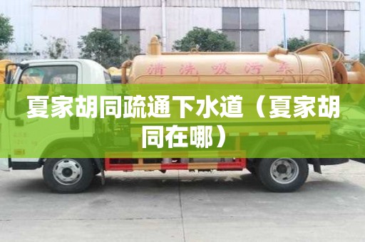 夏家胡同疏通下水道（夏家胡同在哪）
