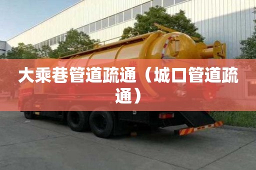 大乘巷管道疏通（城口管道疏通）