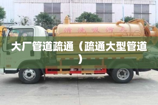 大廠管道疏通（疏通大型管道）