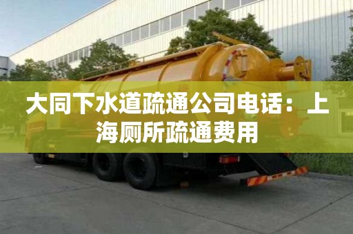 大同下水道疏通公司電話：上海廁所疏通費用