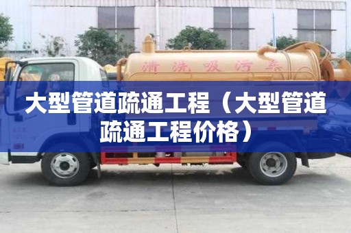 大型管道疏通工程（大型管道疏通工程價格）