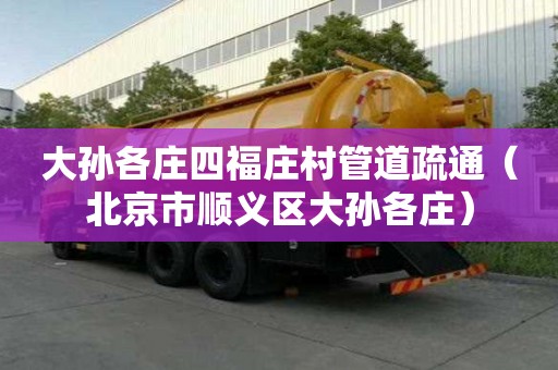 大孫各莊四福莊村管道疏通（北京市順義區(qū)大孫各莊）