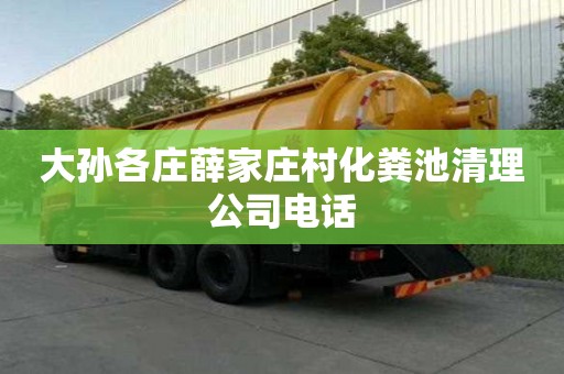 大孫各莊薛家莊村化糞池清理公司電話