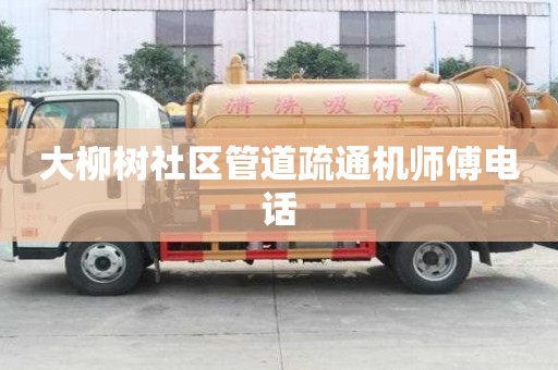 大柳樹社區管道疏通機師傅電話