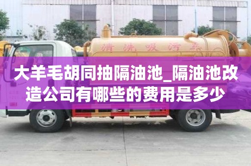 大羊毛胡同抽隔油池_隔油池改造公司有哪些的費用是多少