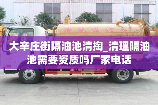 大辛莊街隔油池清掏_清理隔油池需要資質(zhì)嗎廠家電話