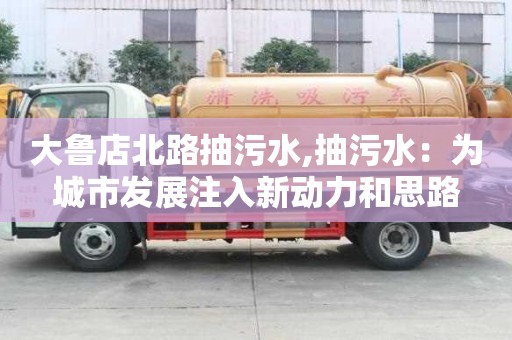 大魯店北路抽污水,抽污水：為城市發展注入新動力和思路