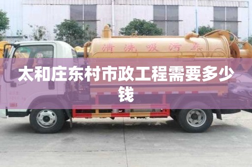 太和莊東村市政工程需要多少錢
