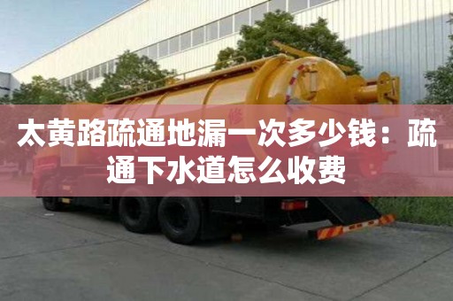 太黃路疏通地漏一次多少錢：疏通下水道怎么收費