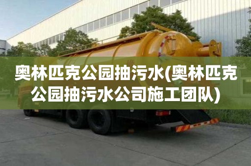 奧林匹克公園抽污水(奧林匹克公園抽污水公司施工團隊)